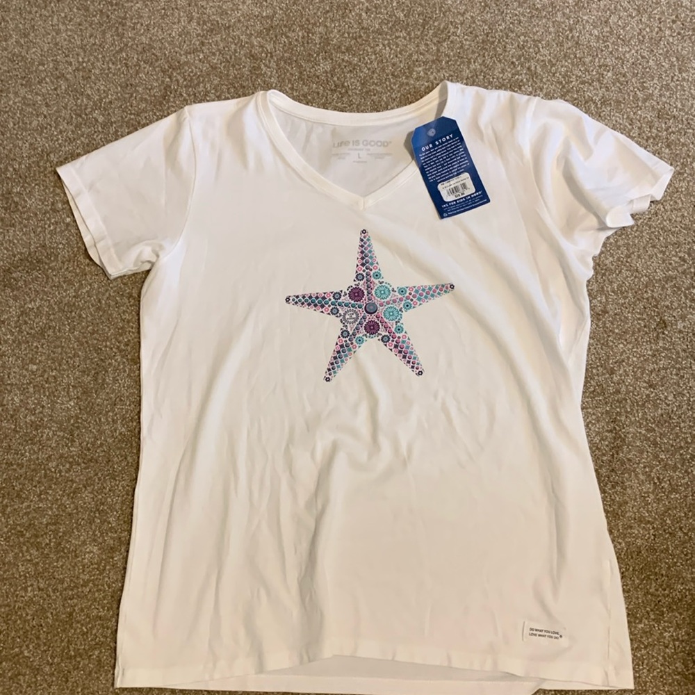 Women’s large Life is Good crusher tee. New with tag.